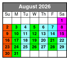 Calypso Breeze Sightseeing, Lunch, and Dinner Cruises August Schedule