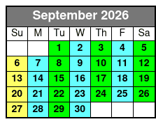 Calypso Breeze Sightseeing, Lunch, and Dinner Cruises September Schedule