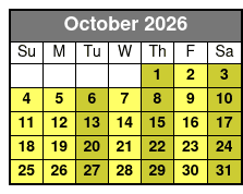 Calypso Breeze Sightseeing, Lunch, and Dinner Cruises October Schedule