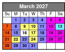 Calypso Breeze Sightseeing, Lunch, and Dinner Cruises March Schedule