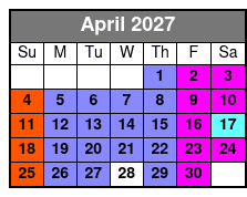 Calypso Breeze Sightseeing, Lunch, and Dinner Cruises April Schedule