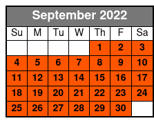 Tarpon Springs Tour September Schedule