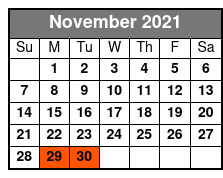 Tampa Bay Tour November Schedule