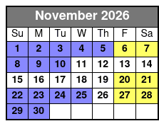 Segway Tour November Schedule