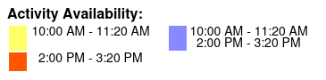 Schedules for 2023 Color Key