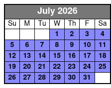 Sunset Cruise July Schedule