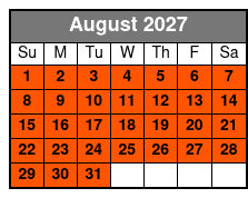 Sunset Cruise August Schedule