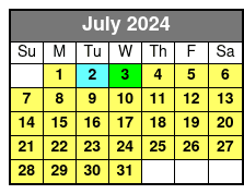 Clear Kayak Tour July Schedule