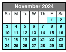 Clear Kayak Tour November Schedule