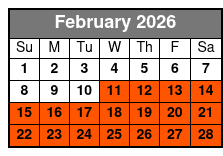 Clear Kayak Tour February Schedule