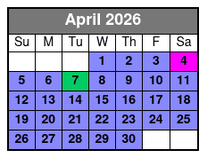 Clear Kayak Tour April Schedule