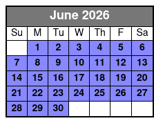 Clear Kayak Tour June Schedule