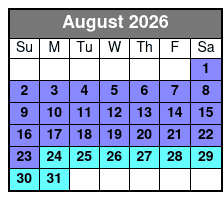 Clear Kayak Tour August Schedule