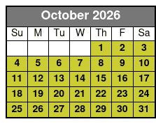 Clear Kayak Tour October Schedule