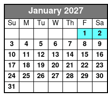 Clear Kayak Tour January Schedule