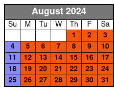 Tandem Kayak (for 2 People) August Schedule