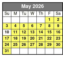 Single Kayak May Schedule
