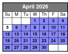 Clear Kayak Guided Tour April Schedule