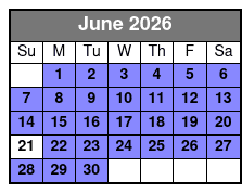 Clear Kayak Guided Tour June Schedule