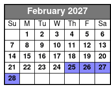 Clear Kayak Guided Tour February Schedule
