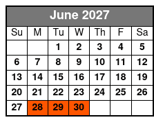 Clear Kayak Guided Tour June Schedule