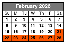Led Illuminated Night Tours February Schedule