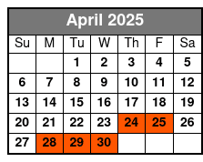 5:30pm 2hr Guided Segway Tour April Schedule