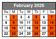 The Skyway Tour February Schedule