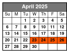 Sunset Sailing April Schedule