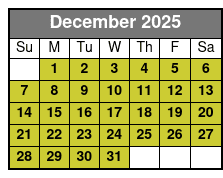 Sunset Sailing December Schedule