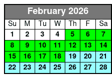Sunset Sailing February Schedule