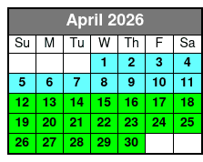 Sunset Sailing April Schedule