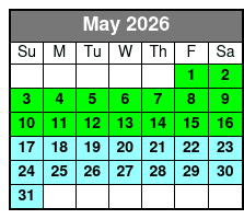 Sunset Sailing May Schedule