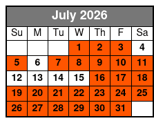 Sunset Sailing July Schedule