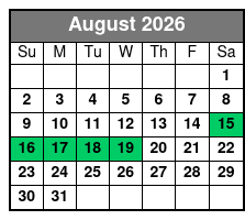 Sunset Sailing August Schedule