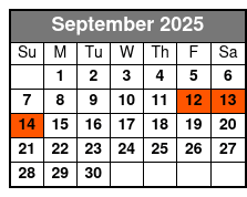 Sunset Tour September Schedule