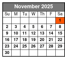 Sunset Tour November Schedule