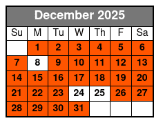 Sunset Tour December Schedule