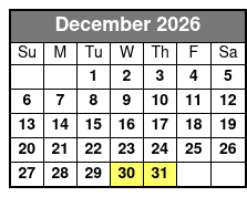 Sunset Tour December Schedule
