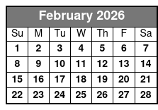 Glow Tour - Paddle at Night February Schedule