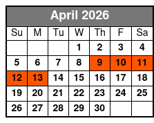 Glow Tour - Paddle at Night April Schedule