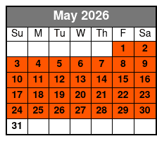 Glow Tour - Paddle at Night May Schedule