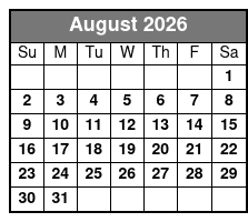 Glow Tour - Paddle at Night August Schedule