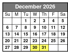Glow Tour - Paddle at Night December Schedule