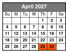 Glow Tour - Paddle at Night April Schedule