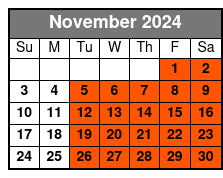 Full Day E-Bike Rental November Schedule