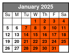 Full Day E-Bike Rental January Schedule