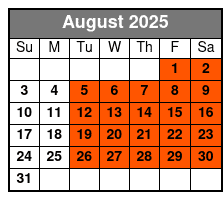 Full Day E-Bike Rental August Schedule