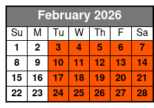 Full Day E-Bike Rental February Schedule