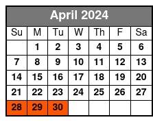 Private Charter April Schedule